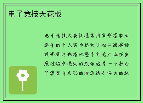 电子竞技天花板